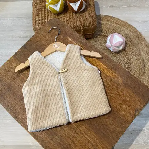 Gilet de Berger Réversible Beige