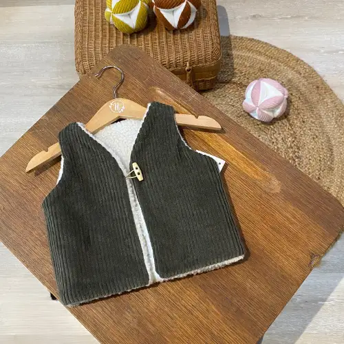 Gilet de Berger Réversible Kaki